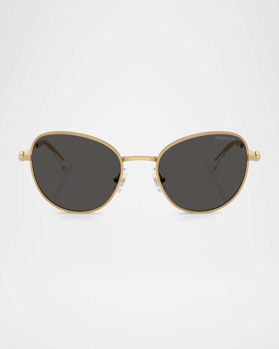 SK7032 Crystal Metal Round Sunglasses